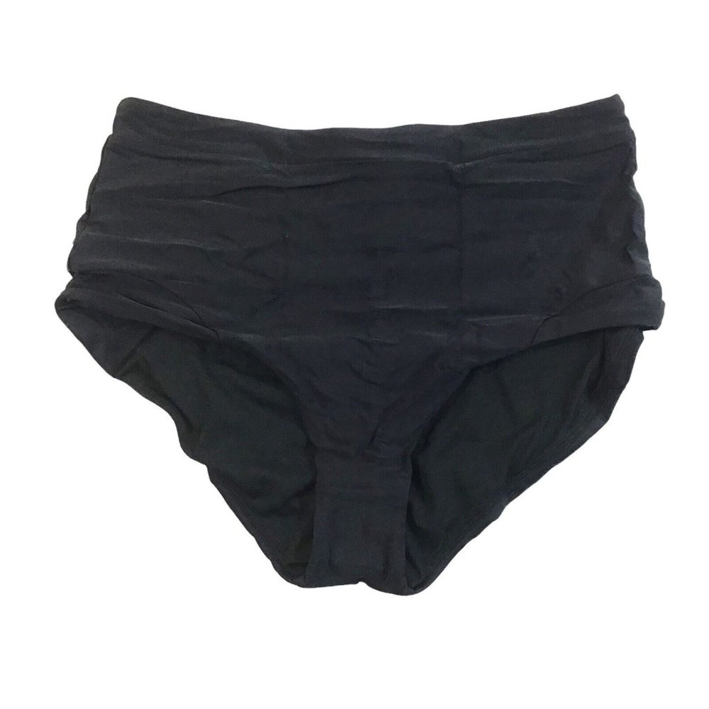 prAna Millan Women's Black Hi-Rise Bikini Bottoms, Small (4-6)  Medium (8-10)